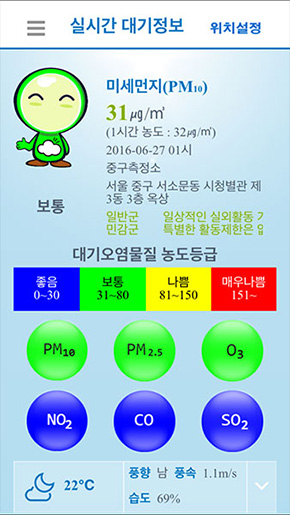 우리동네 대기질 상세페이지